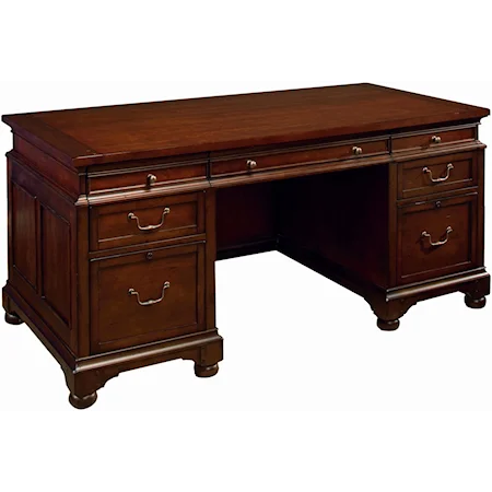 Seven-Drawer Executive Desk with File Storage